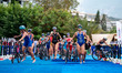 Athletes compete during the Elite Women's race at the 2025 Europe Triathlon Cup Alanya in...