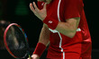 Zizou Bergs of Belgium is desperate for a defeat in the Davis Cup Semi-Final match between...