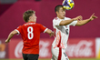 Minato Yoshida of Japan and Jakob Oskar Werner of Austria are in action during the FIFA U-...