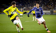 NAC Breda defender Rio Hillen and PSV Eindhoven defender Ryan Flamingo play during the mat...