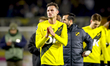 NAC Breda midfielder Clint Leemans appears dejected after the lost game during the match b...
