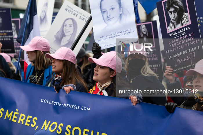 Massive Demonstration To Denounce Violence Against Women In Paris