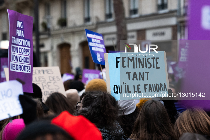 Massive Demonstration To Denounce Violence Against Women In Paris