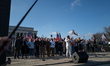 Demonstrators gather at an anti-Trump rally at the Lincoln Memorial in Washington, D.C. on...