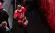Wisconsin Badgers tight end JT Seagreaves (41) heads to the locker room after beating the...