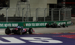 Pierre Gasly wrecks at turn one of the Formula 1 Heineken Las Vegas Grand Prix in Las Vega...