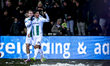 FC Groningen forward Thom van Bergen and FC Groningen midfielder Jorg Schreuders celebrate...