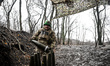 A soldier from an artillery crew of the Striletskyi special forces police battalion of the...