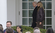 US President Donald Trump and First Lady Melania Trump participate in the Thanksgiving Tur...