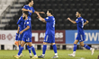 Players of Kuwait celebrate after they win the FIFA Arab Cup 2025 Qualification Stage Play...