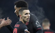 Alejandro Grimaldo #20 of Bayer 04 Leverkusen celebrates his goal during the UEFA Champion...
