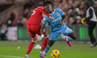 Alfie Jones of Middlesbrough FC fouls Ephron Mason-Clark of Coventry City during the Sky B...
