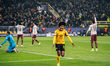 Karim Adeyemi of Borussia Dortmund celebrates his team's third goal during the UEFA Champi...