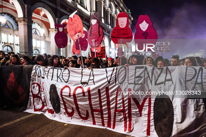 March On The International Day For The Elimination Of Violence Against Women In Turin 