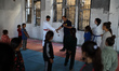 Palestinian children attend a Karate class at al-Masthal club in Gaza City, Palestine, on...