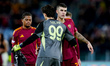 Mile Svilar of AS Roma celebrates the victory with  Gianluca Mancini at the end of the UEF...