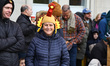 People gather along the route hours before the start of the 99th Macy's Thanksgiving Day P...