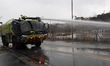 The PANTHER fire truck, manufactured by Austria's Rosenbauer, is showcased to foreign jour...