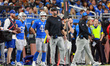 DETROIT,MICHIGAN-November27: H ead coach Dan Campbell of the Detroit Lions looks on from t...