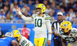 DETROIT,MICHIGAN-November27: Quarterback Jordan Love (10) of the Green Bay Packers calls a...
