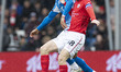 Kyle Wootton, number 19 of Stockport County F.C., challenges the opponent during the Sky B...