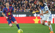 Robert Lewandowski plays during the match between FC Barcelona and Deportivo Alaves, corre...