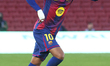 Lamine Yamal plays during the match between FC Barcelona and Deportivo Alaves, correspondi...