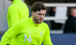 Charlie McCann of Barrow AFC warms up during the Sky Bet League 2 match between Newport Co...