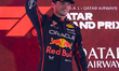 First-placed Red Bull Racing driver Max Verstappen of the Netherlands celebrates with the...