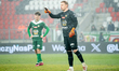 Goalkeeper Michal Szromnik plays during the game between Wieczysta Krakow and Slask Wrocla...