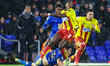 Seung-ho Paik of Birmingham City goes down as he battles to play the ball away from the fe...