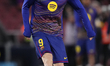 Robert Lewandowski centre-forward of Barcelona and Poland  during the warm-up before the L...