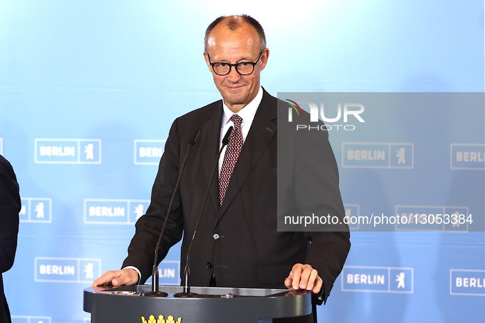 German Chancellor Friedrich Merz Visits Berlin City Hall