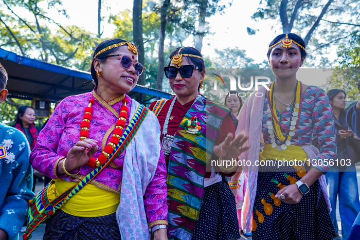 The Kirat Community Celebrating The Sakela Udhauli Festival In Nepal.