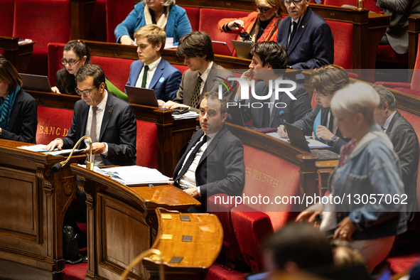 Sebastien Lecornu, French Prime Minister, is seen during the public session for the new reading of the social security financing bill for 20... by Telmo Pinto/NurPhoto
