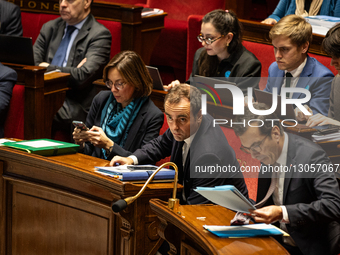 Sebastien Lecornu, the French Prime Minister, is seen next to Amelie de Montchalin, the Minister of Public Action and Accounts, and Jean-Pie... by Telmo Pinto/NurPhoto