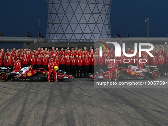 Scuderia Ferrari HP F1 Team holds an end-of-season official photo during Media Day on Yas Island, Abu Dhabi, on December 4, 2025.  by Ahmad AlShehab/NurPhoto