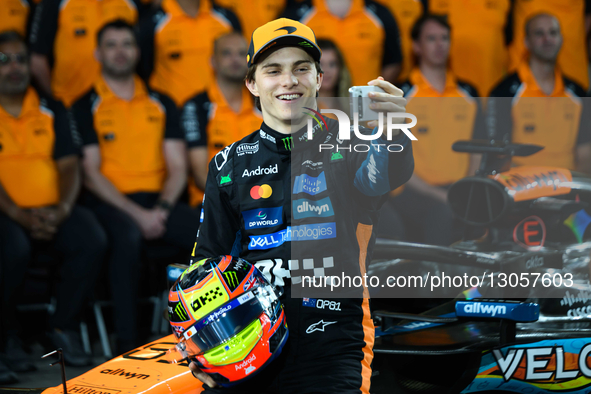Oscar Piastri of the McLaren Formula 1 Team participates in Media Day on Yas Island, Abu Dhabi, on December 4, 2025.  by Ahmad AlShehab/NurPhoto