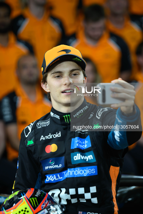 Oscar Piastri of the McLaren Formula 1 Team participates in Media Day on Yas Island, Abu Dhabi, on December 4, 2025.  by Ahmad AlShehab/NurPhoto