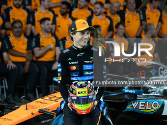 Oscar Piastri of the McLaren Formula 1 Team participates in Media Day on Yas Island, Abu Dhabi, on December 4, 2025.  by Ahmad AlShehab/NurPhoto