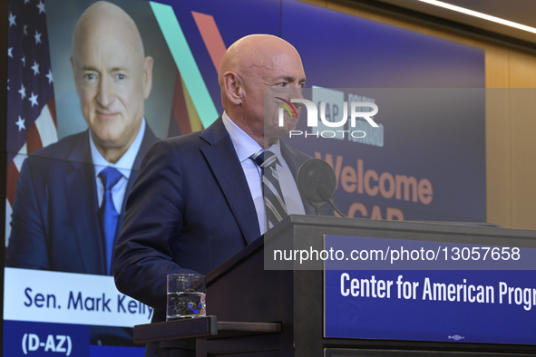 US Senator Mark Kelly speaks about American leadership in AI, science, and innovation during a conversation in Washington DC, USA, on Decemb... by Lenin Nolly/NurPhoto