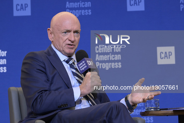 US Senator Mark Kelly speaks about American leadership in AI, science, and innovation during a conversation in Washington DC, USA, on Decemb... by Lenin Nolly/NurPhoto