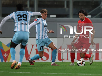Sava Radic of Valletta plays during the Malta FA Jubilee Cup semi-final soccer match between Valletta FC and Tarxien Rainbows FC at the Nati... by Domenic Aquilina/NurPhoto