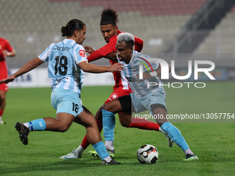 Erico Francisco De Oliveira Junior of Tarxien Rainbows plays against Evandro Pinto Gomes of Valletta during the Malta FA Jubilee Cup semi-fi... by Domenic Aquilina/NurPhoto