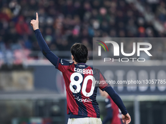Giovanni Fabbian of Bologna FC 1909 is in action during the Coppa Italia football match between Bologna FC 1909 and Parma Calcio 1913 in Bol... by Emanuele Comincini/NurPhoto