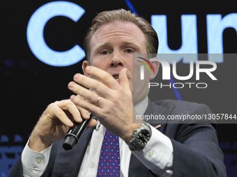 Andrew Giuliani of the White House Task Force on the FIFA World Cup 2026 delivers remarks about Beyond the Game: The New Frontiers of Sports... by Lenin Nolly/NurPhoto