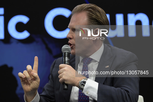 Andrew Giuliani of the White House Task Force on the FIFA World Cup 2026 delivers remarks about Beyond the Game: The New Frontiers of Sports... by Lenin Nolly/NurPhoto