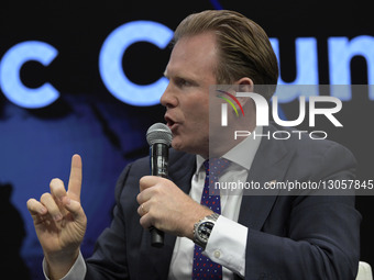 Andrew Giuliani of the White House Task Force on the FIFA World Cup 2026 delivers remarks about Beyond the Game: The New Frontiers of Sports... by Lenin Nolly/NurPhoto