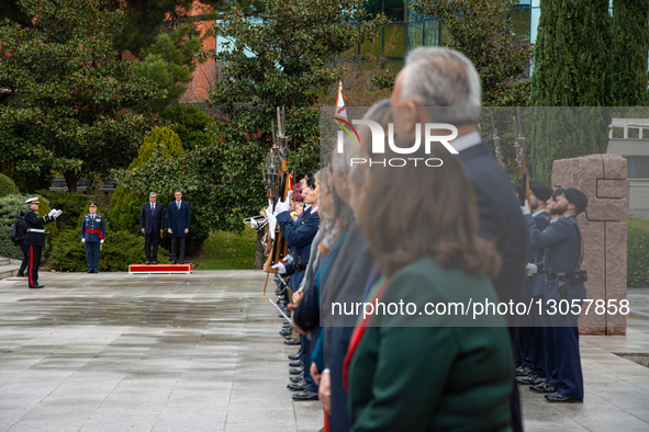 In Madrid, Spain, on December 4, 2025, ahead of the 13th Spain-Morocco High-Level Meeting, the President of the Spanish Government, Pedro Sa... by Francesco Militello Mirto/NurPhoto