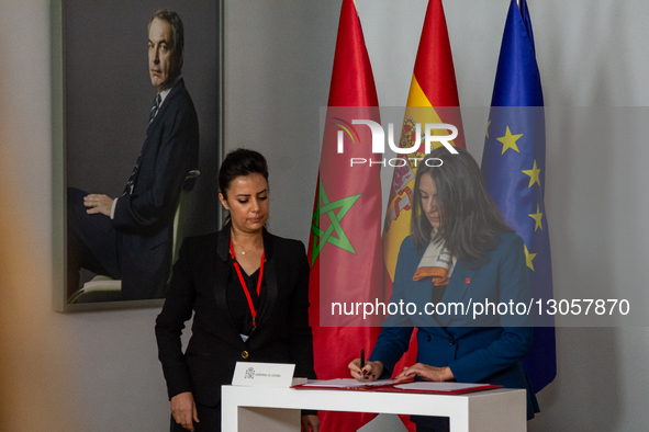 The 13th Spain-Morocco High-Level Meeting takes place at the Palacio de la Moncloa in Madrid, Spain, on December 4, 2025. In the photo, Moro... by Francesco Militello Mirto/NurPhoto